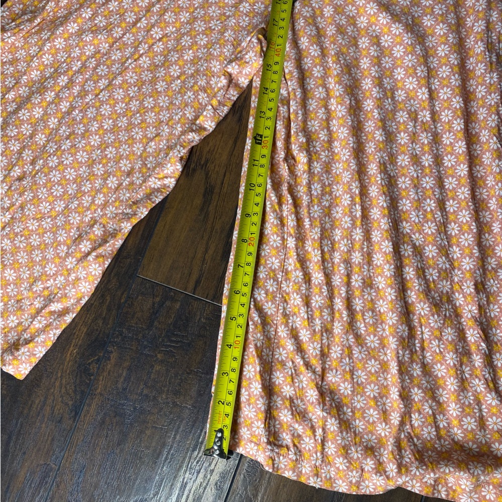 Elegant Pink & Orange Patterned Dress XL - Picture 6 of 10